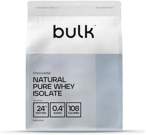 Bulk Natural Pure Whey Protein Isolate, No Artificial Sweetners, Chocolate, 500 g, Packaging May Vary