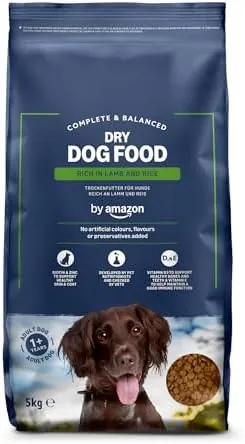 Complete Dry Dog Food for Adult Dogs, Rich in Lamb and Rice, 1 Pack of 5kg