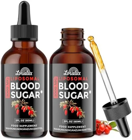 Liposomal Blood Sugar Support Drops - 3000 mg Advanced Formula with Ceylon Cinnamon for Glucose Support Digestive & Metabolic Health, Non-GMO Vegan - 120 ml Liquid Supplement