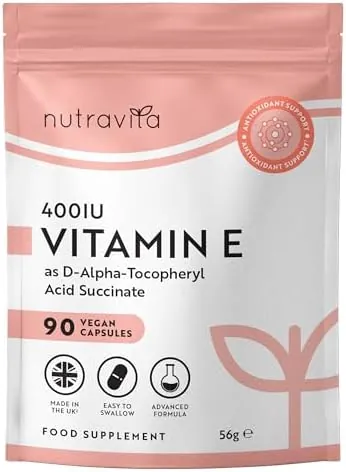Nutravita Vitamin E 400IU - 90 Vegan Capsules - 3 Month Supply