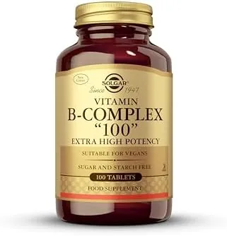 Solgar Vitamin B-Complex 50 High Potency - Supports Mental Performance - Reduces Tiredness & Fatigue - Vegan - 100 Vegetable Capsules
