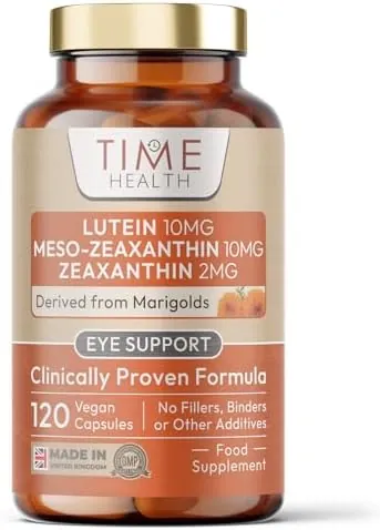 Lutein 10mg - Meso-zeaxanthin 10mg - Zeaxanthin 2mg – Micro-encapsulated Formula – 100% Pure Natural Highly Bioavailable – UK Manufactured - 120 Capsules