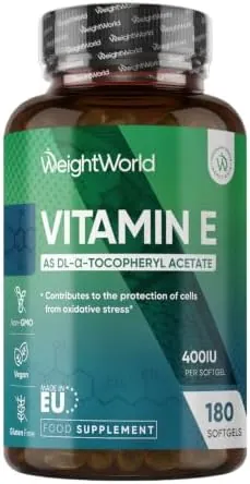 Vitamin E 400IU (Advised Intake) - 180 Vegan Softgels - 6 Months Supply